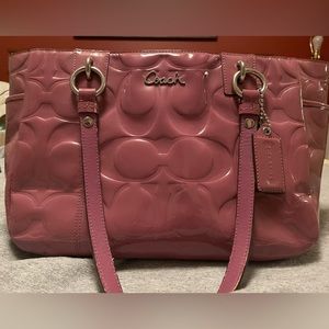 COACH Embossed Patent Signature Tote